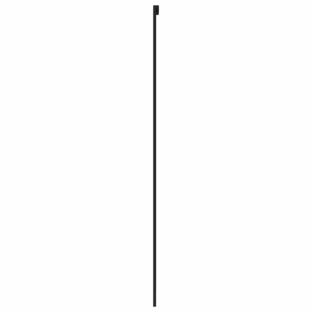 vidaXL Drzwi przesuwne, czarne, 90x205 cm, szkło hartowane, aluminium