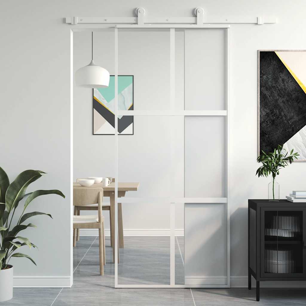 vidaXL Drzwi przesuwne, złote, 90x205 cm, szkło hartowane i aluminium