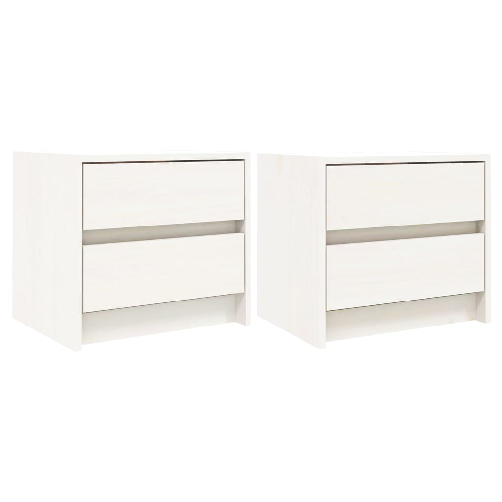 vidaXL Szafki nocne, 2 szt., białe, 40x31x35,5 cm, lite drewno sosnowe