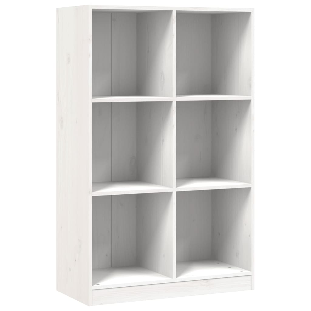 vidaXL Regał, biały, 70x33x110 cm, lite drewno sosnowe