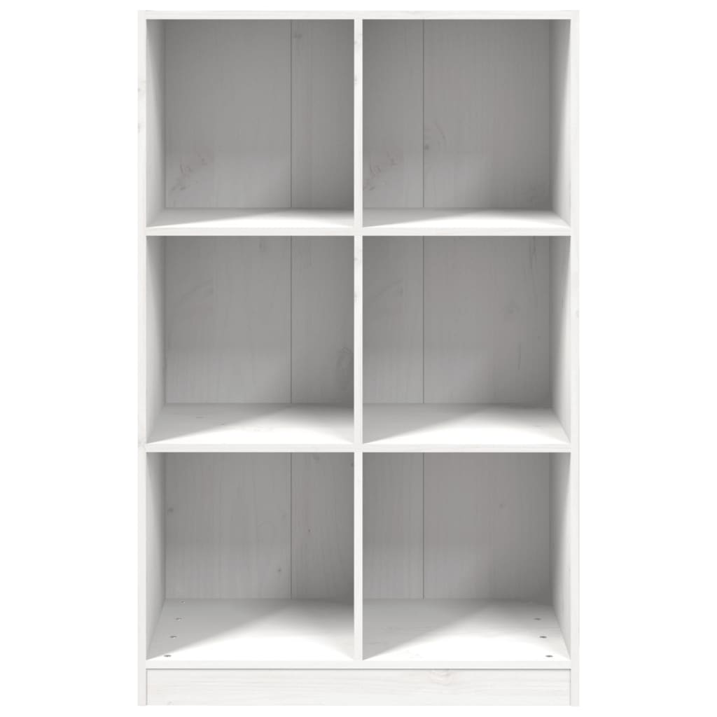 vidaXL Regał, biały, 70x33x110 cm, lite drewno sosnowe