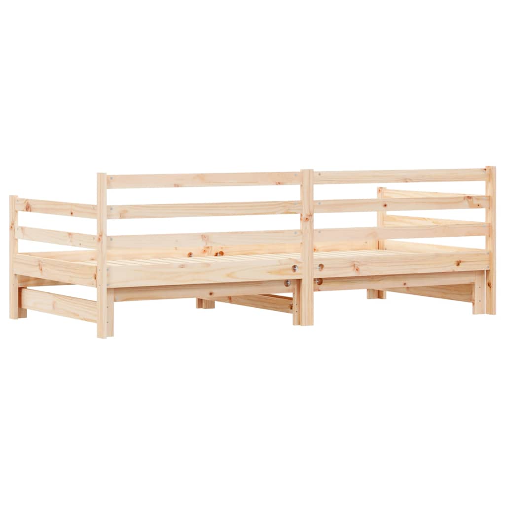 vidaXL Łóżko dzienne rozsuwane, 90x200 cm, lite drewno sosnowe