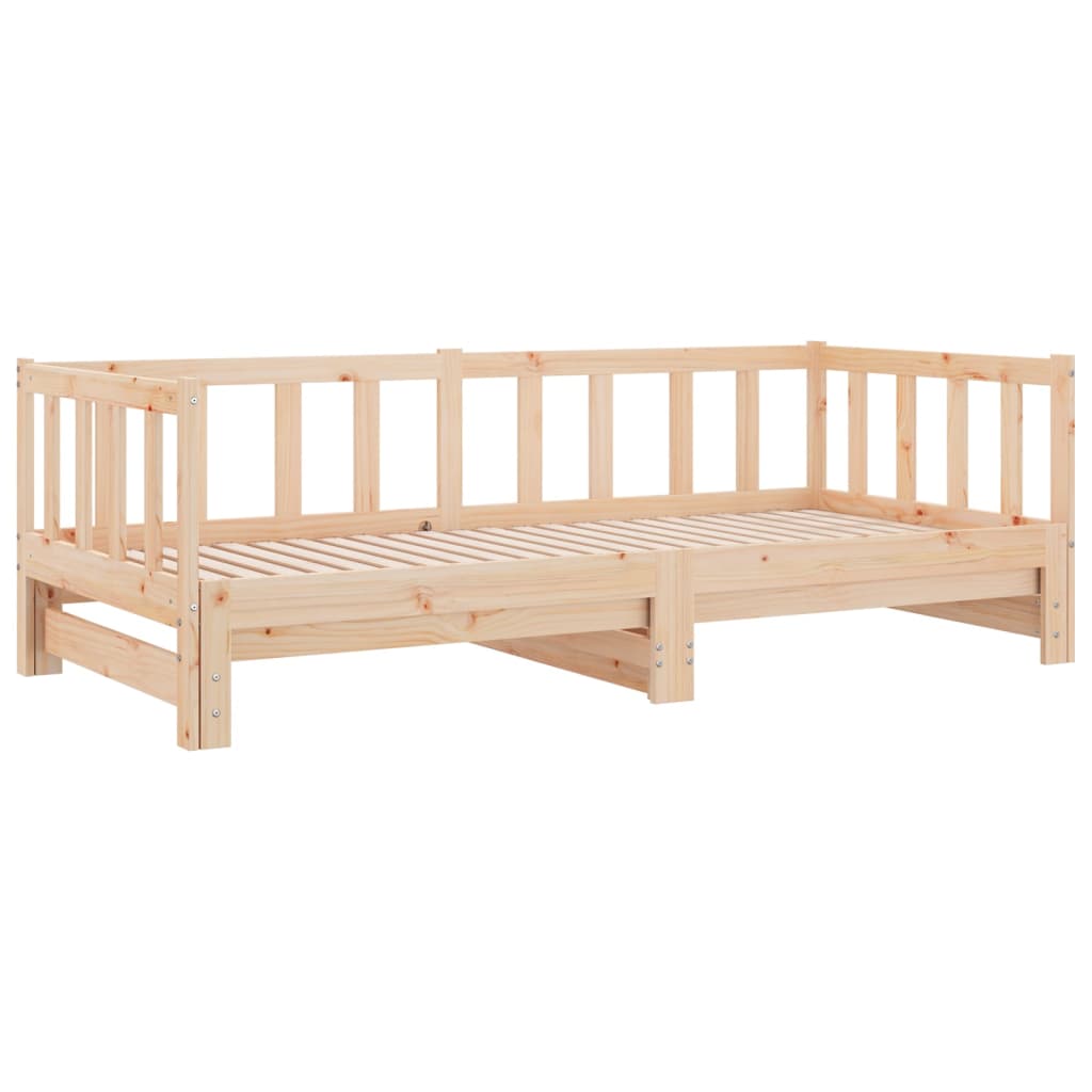 vidaXL Łóżko dzienne rozsuwane, 90x200 cm, lite drewno sosnowe