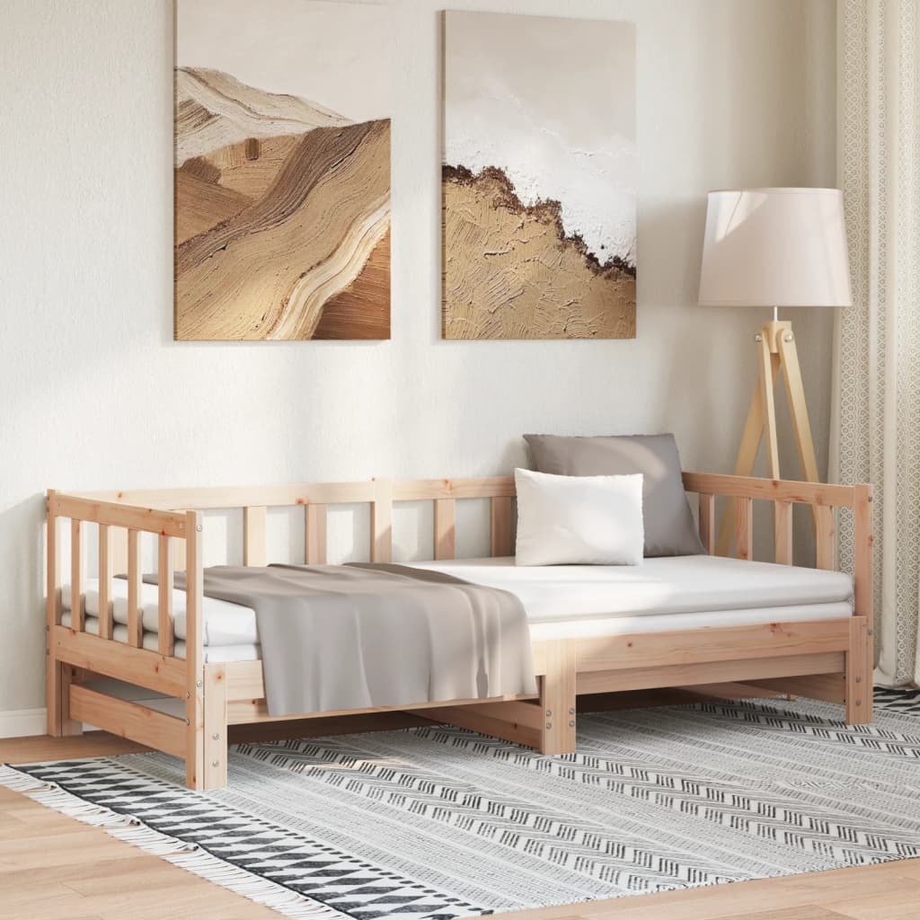 vidaXL Łóżko dzienne rozsuwane, 90x200 cm, lite drewno sosnowe