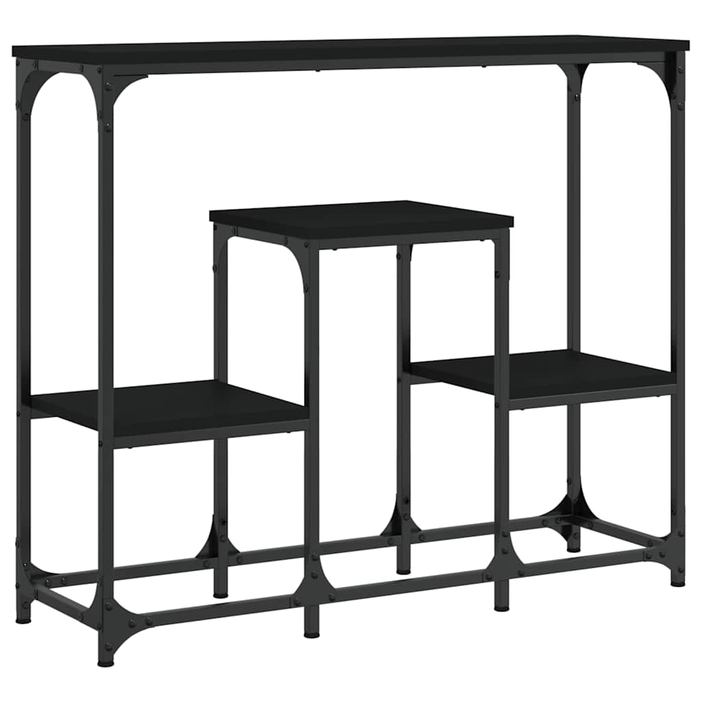 vidaXL Stolik konsolowy, czarny, 89,5x28x76cm, materiał drewnopochodny