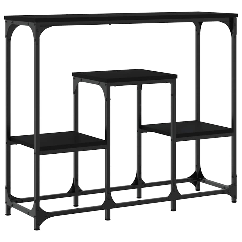 vidaXL Stolik konsolowy, czarny, 89,5x28x76cm, materiał drewnopochodny