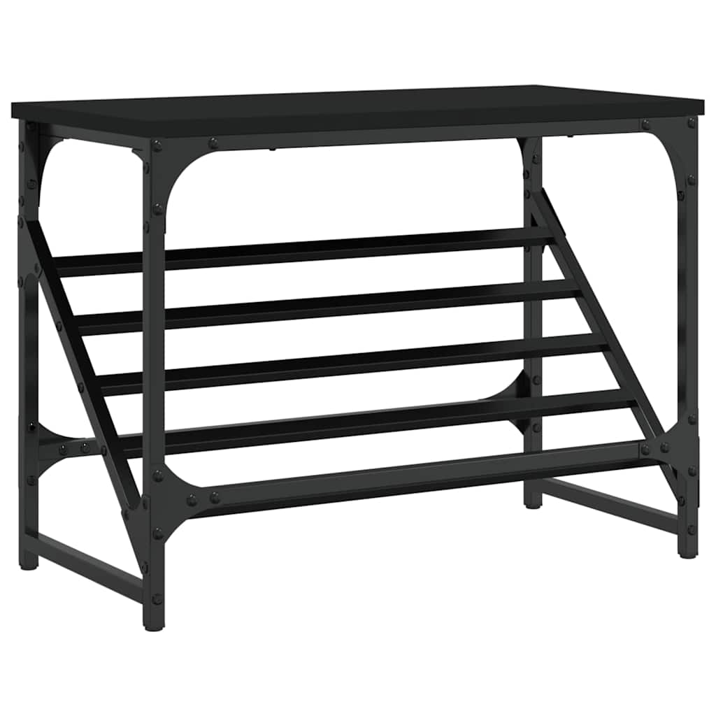 vidaXL Stojak na buty, czarny, 60x30x45 cm, materiał drewnopochodny