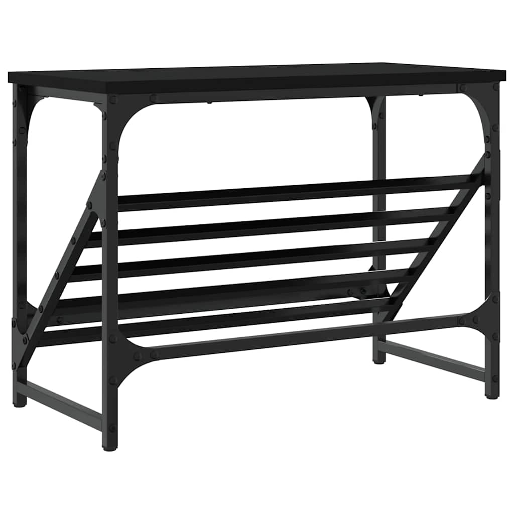 vidaXL Stojak na buty, czarny, 60x30x45 cm, materiał drewnopochodny