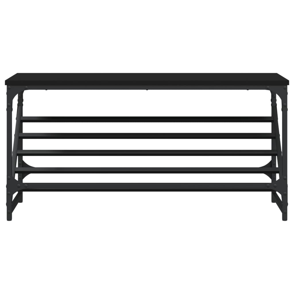 vidaXL Stojak na buty, czarny, 90x30x45 cm, materiał drewnopochodny