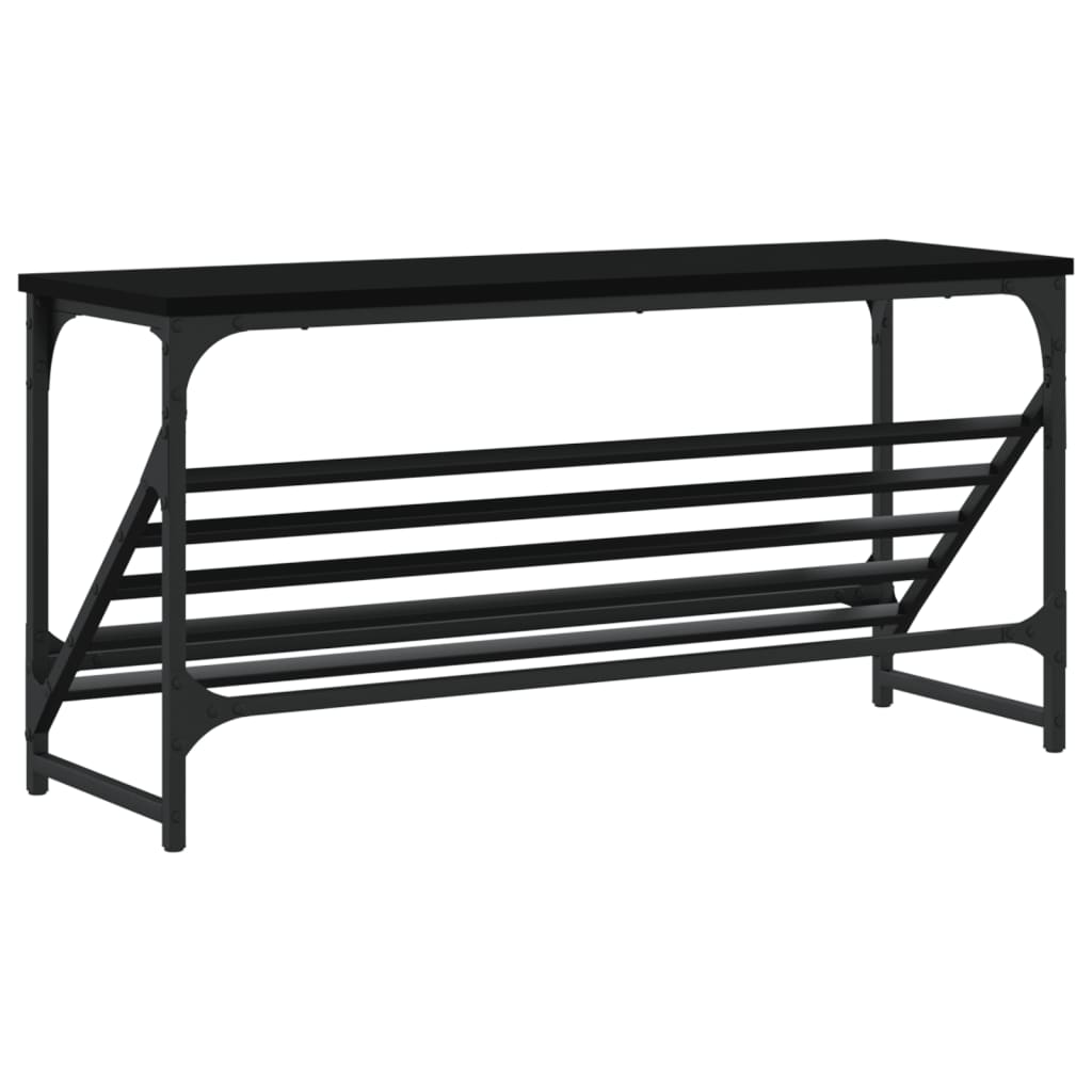 vidaXL Stojak na buty, czarny, 90x30x45 cm, materiał drewnopochodny