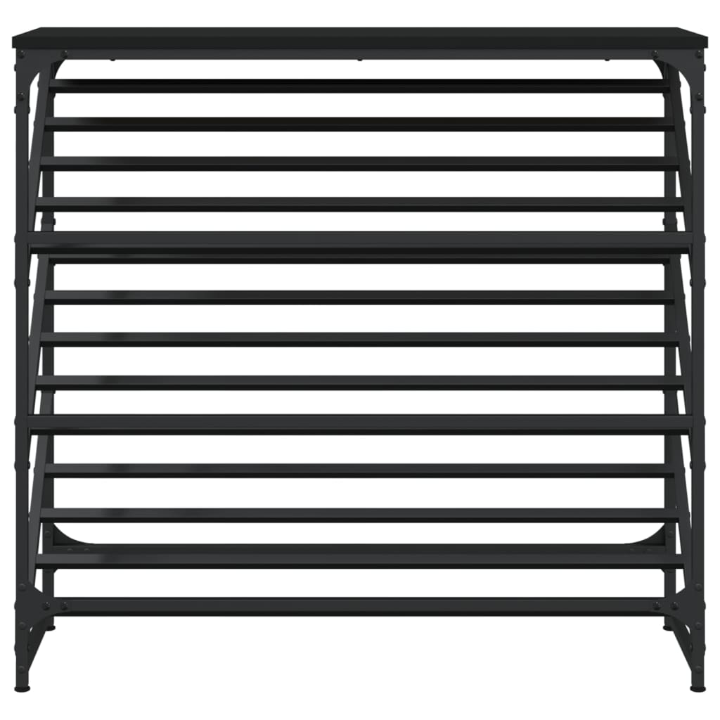 vidaXL Stojak na buty, czarny, 90x30x85 cm, materiał drewnopochodny