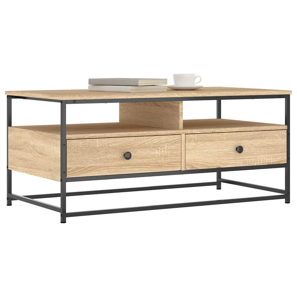 vidaXL Stolik kawowy, dąb sonoma 100x51x45 cm, materiał drewnopochodny