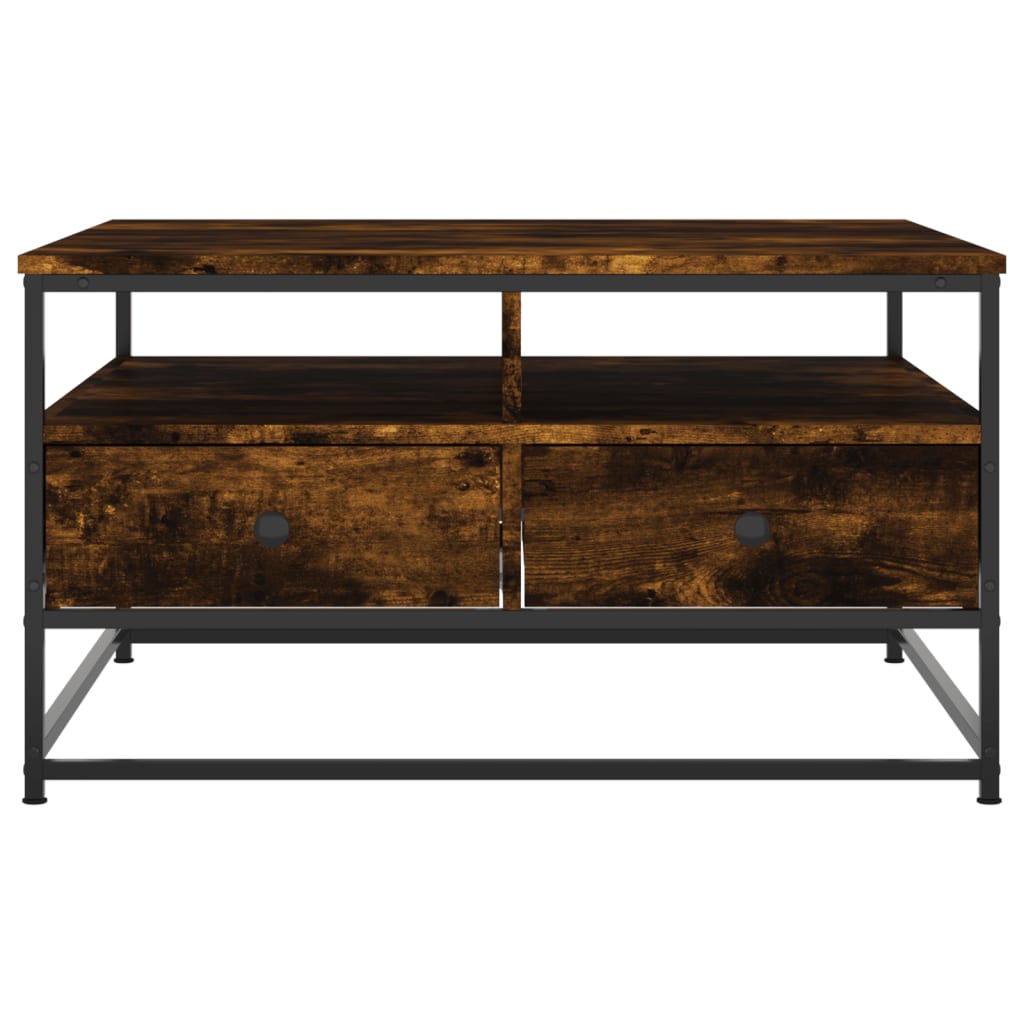 vidaXL Stolik kawowy, przydymiony dąb, 80x80x45 cm