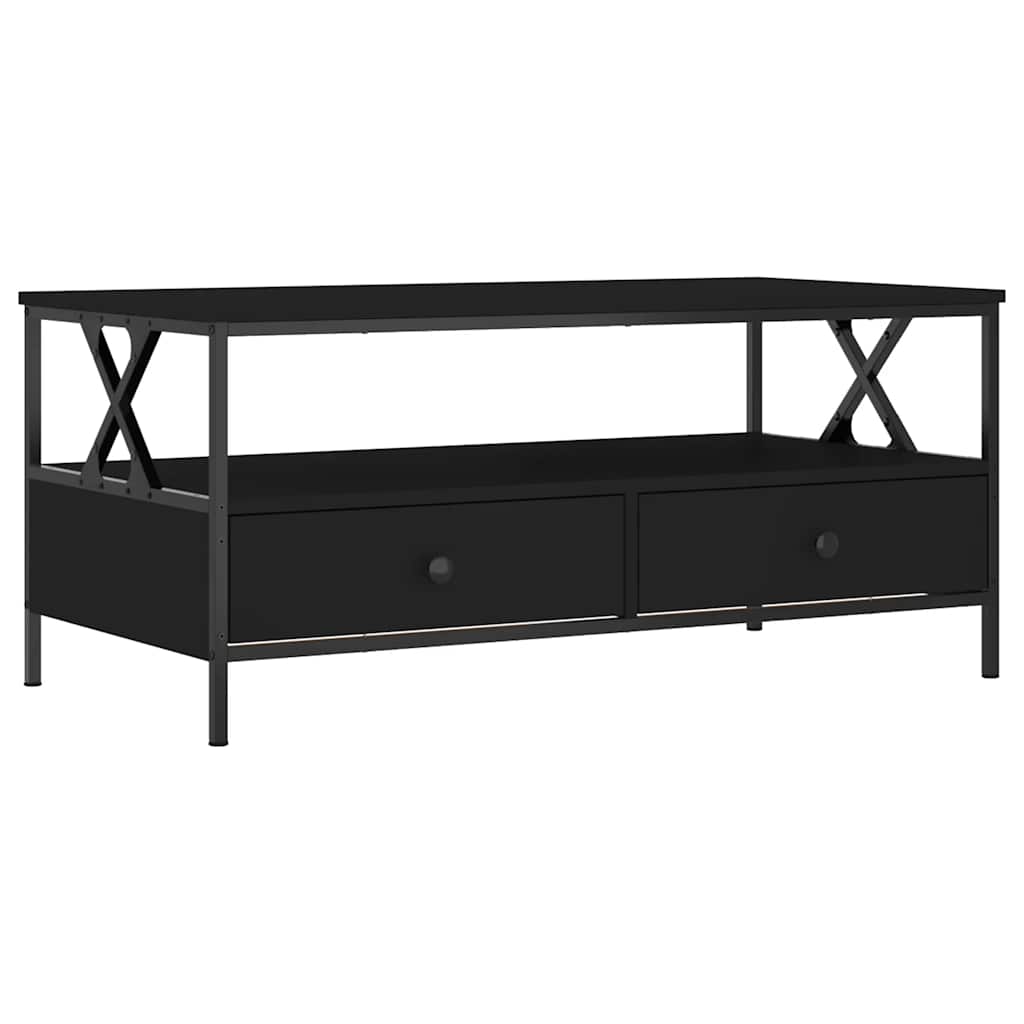 vidaXL Stolik kawowy, czarny 100x51x45 cm, materiał drewnopochodny