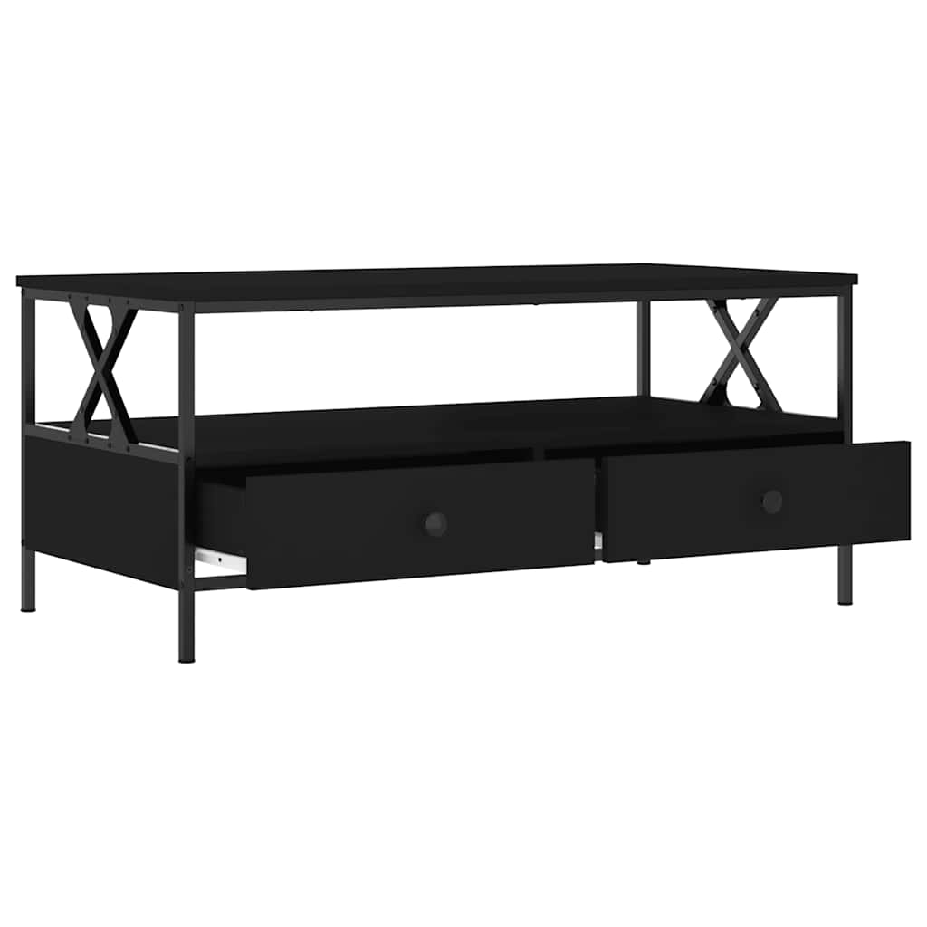 vidaXL Stolik kawowy, czarny 100x51x45 cm, materiał drewnopochodny
