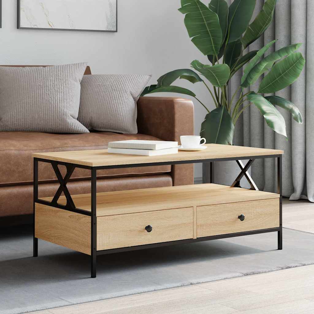 vidaXL Stolik kawowy, dąb sonoma 100x51x45 cm, materiał drewnopochodny
