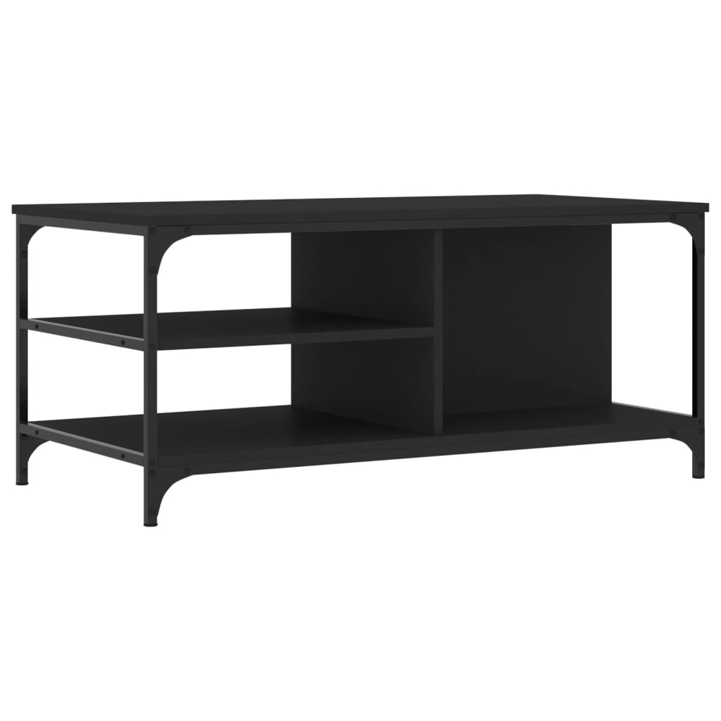 vidaXL Stolik kawowy, czarny 100x50x45 cm, materiał drewnopochodny
