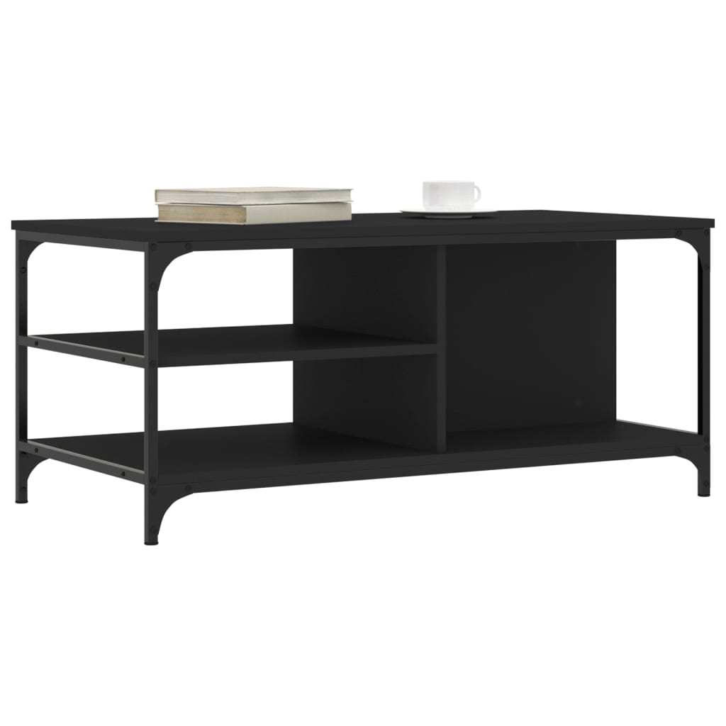 vidaXL Stolik kawowy, czarny 100x50x45 cm, materiał drewnopochodny