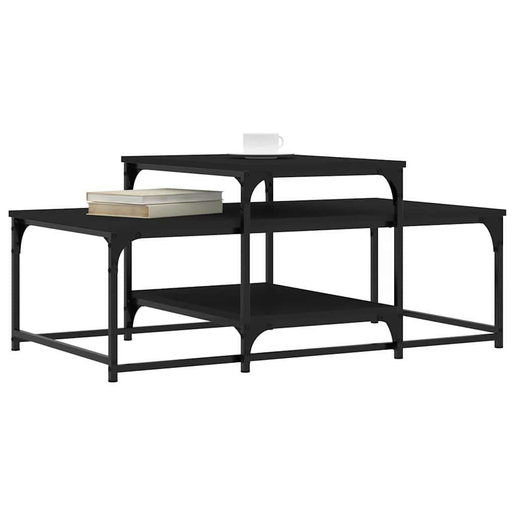 vidaXL Stolik kawowy, czarny, 102x60x45 cm, materiał drewnopochodny