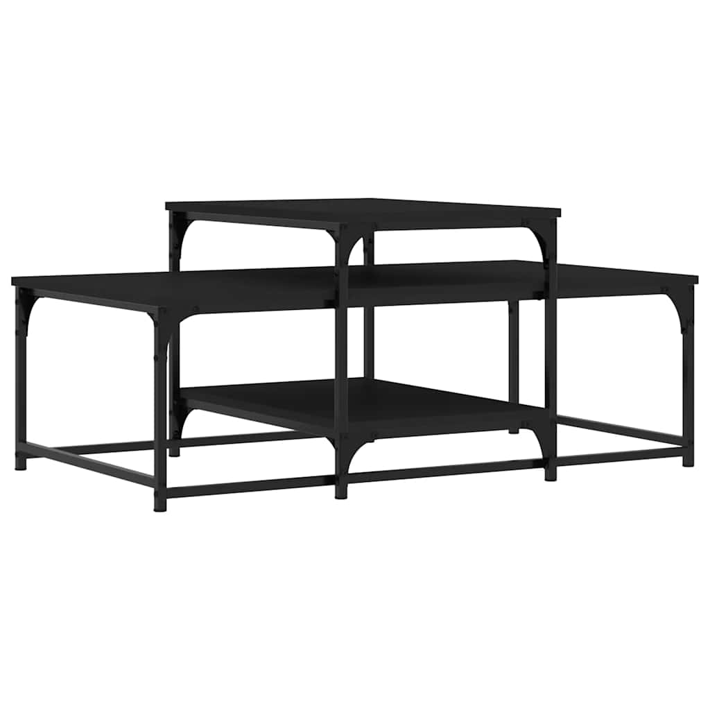 vidaXL Stolik kawowy, czarny, 102x60x45 cm, materiał drewnopochodny