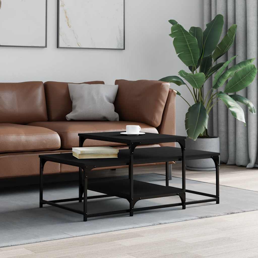 vidaXL Stolik kawowy, czarny, 102x60x45 cm, materiał drewnopochodny