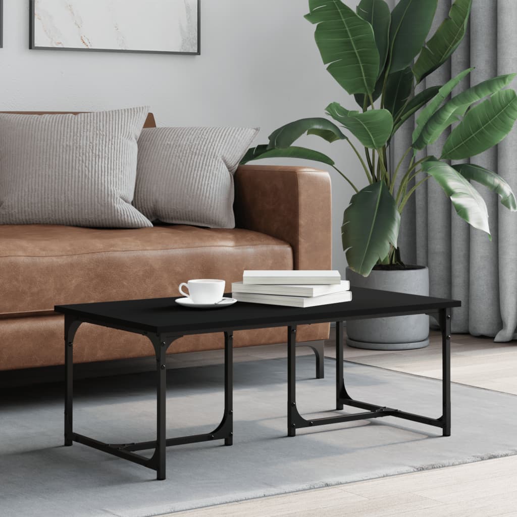 vidaXL Stolik kawowy, czarny, 90x50x35 cm, materiał drewnopochodny