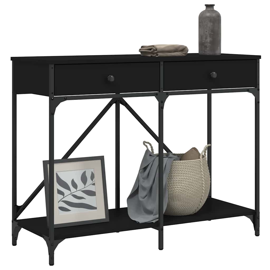 vidaXL Stolik konsolowy, czarny, 100x39x78,5 cm
