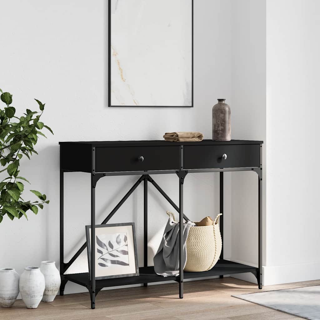 vidaXL Stolik konsolowy, czarny, 100x39x78,5 cm