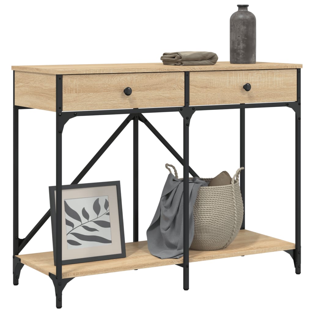 vidaXL Stolik konsolowy, dąb sonoma, 100x39x78,5 cm