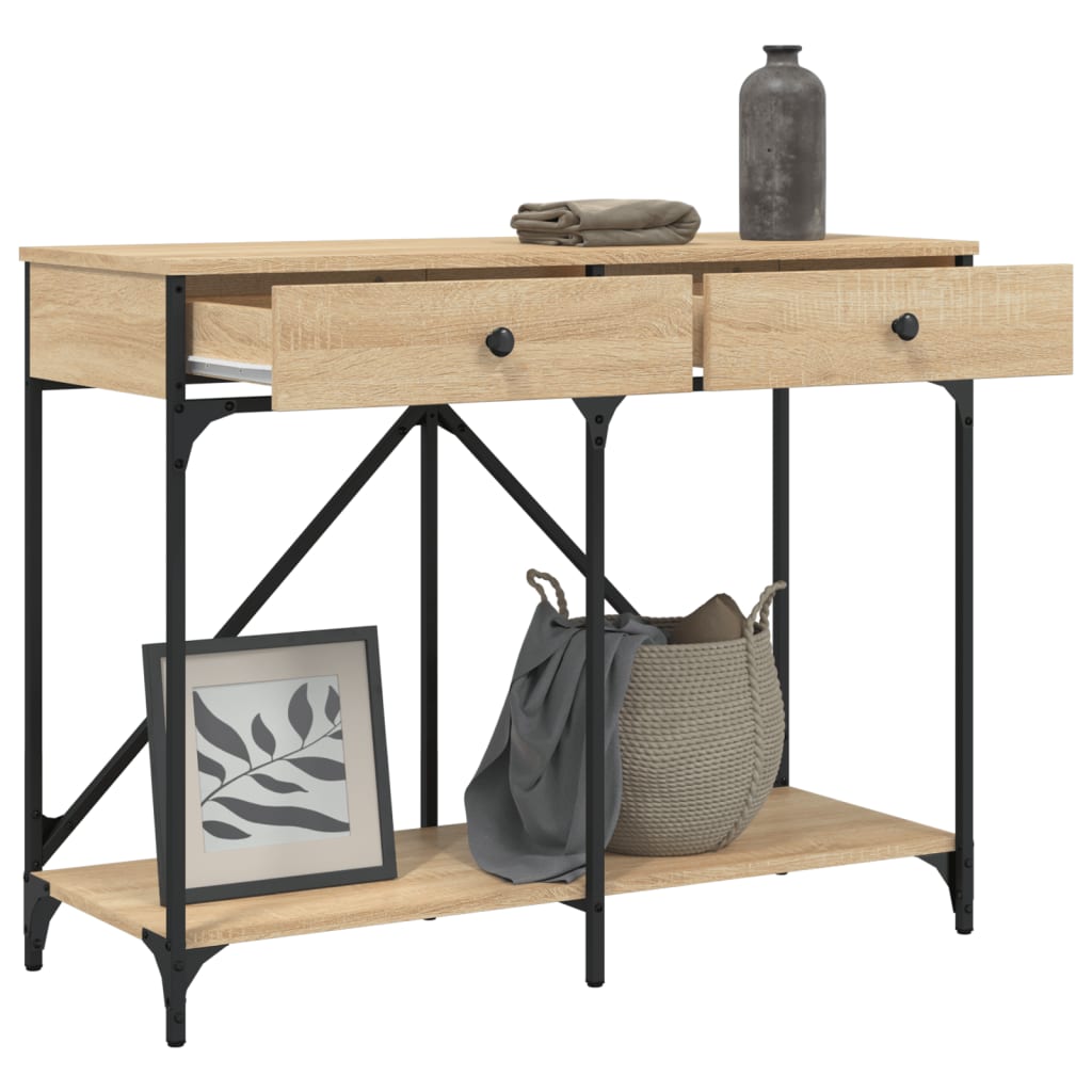 vidaXL Stolik konsolowy, dąb sonoma, 100x39x78,5 cm