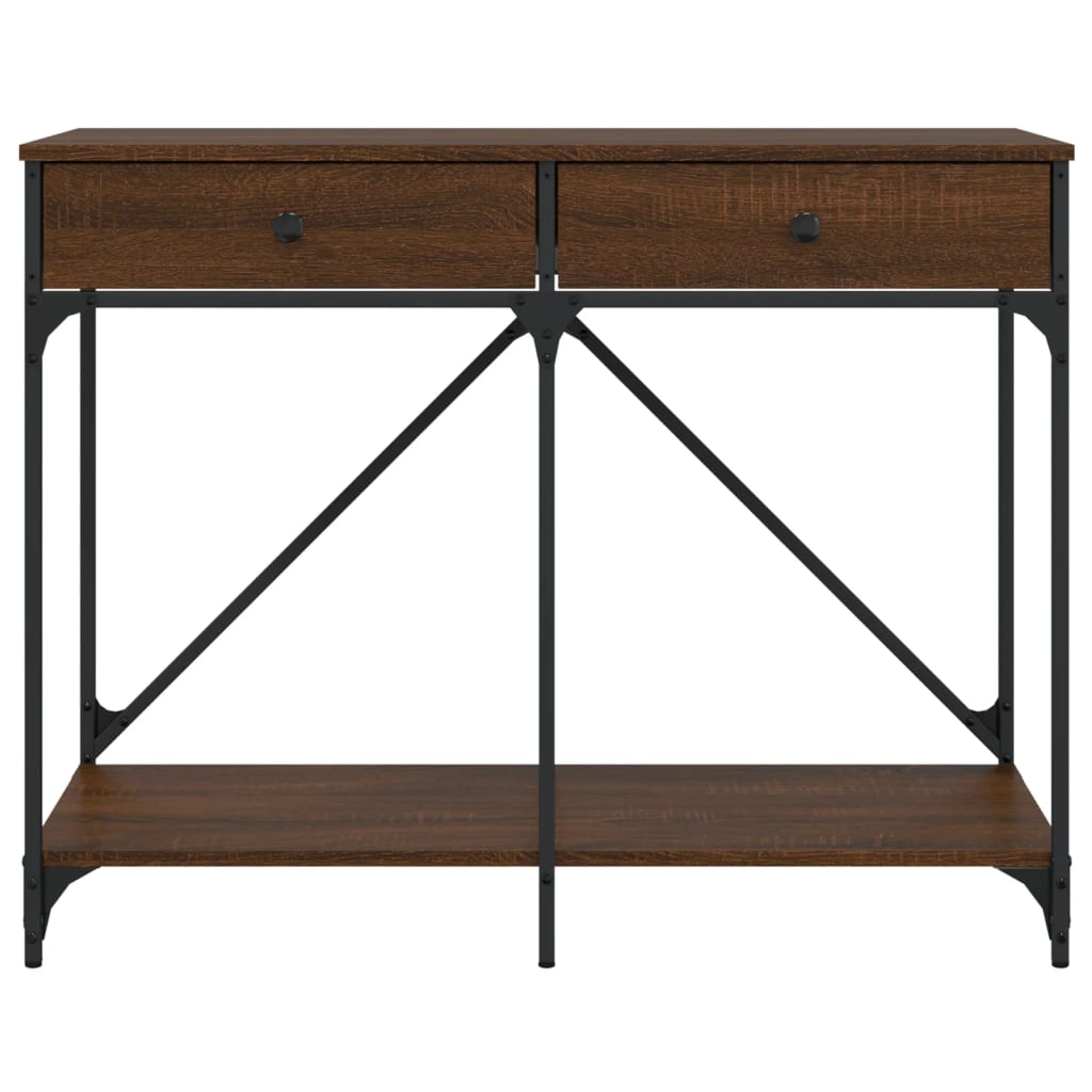 vidaXL Stolik konsolowy, brązowy dąb, 100x39x78,5 cm