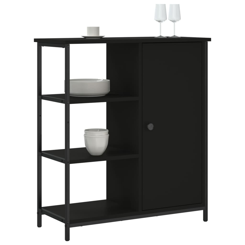 vidaXL Szafka, czarna, 70x30x80 cm, materiał drewnopochodny