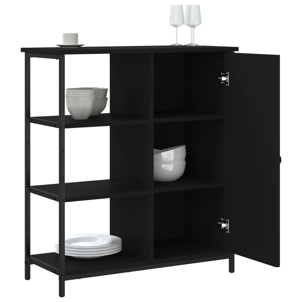 vidaXL Szafka, czarna, 70x30x80 cm, materiał drewnopochodny