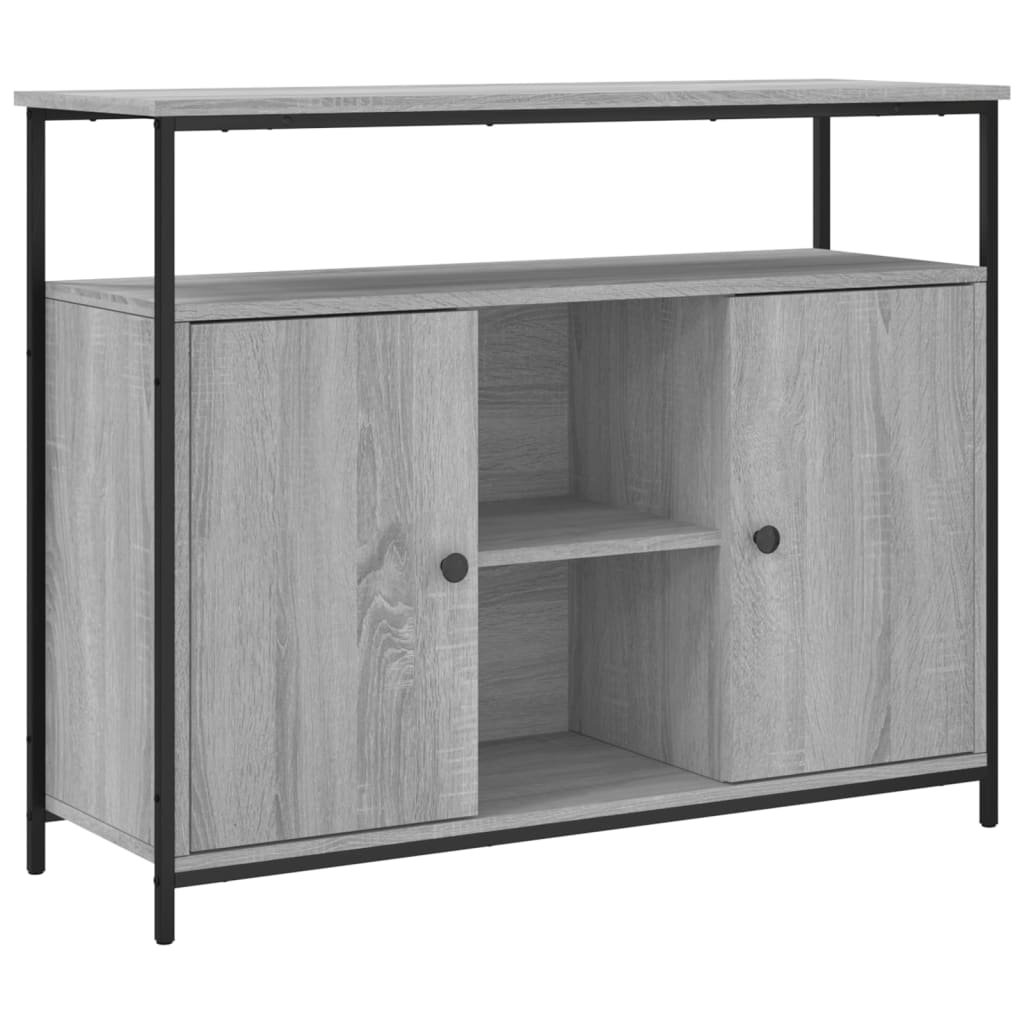 vidaXL Szafka, szary dąb sonoma, 100x35x80 cm, materiał drewnopochodny