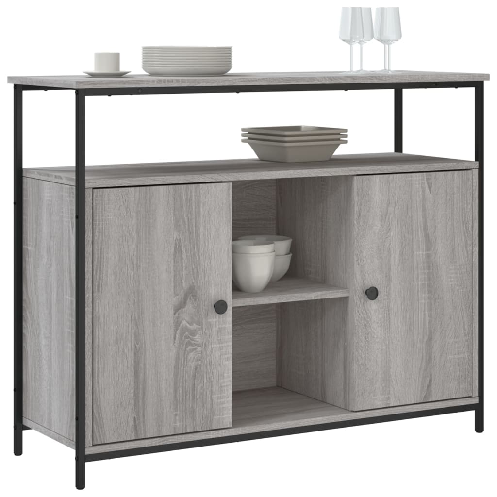vidaXL Szafka, szary dąb sonoma, 100x35x80 cm, materiał drewnopochodny