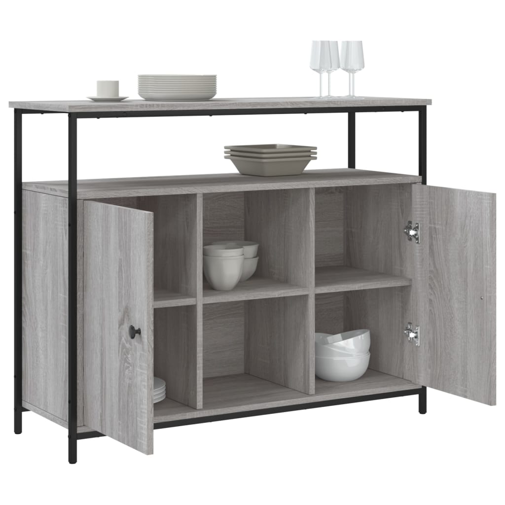 vidaXL Szafka, szary dąb sonoma, 100x35x80 cm, materiał drewnopochodny