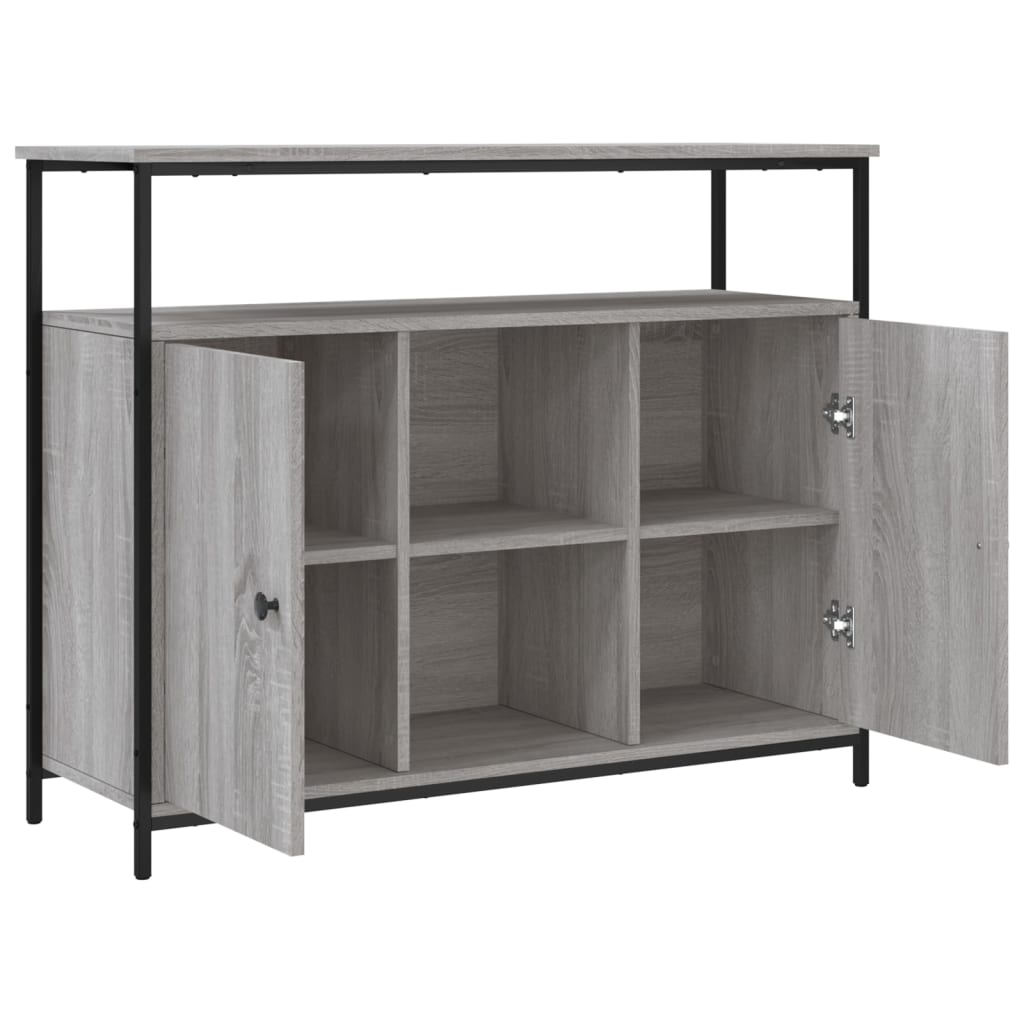 vidaXL Szafka, szary dąb sonoma, 100x35x80 cm, materiał drewnopochodny