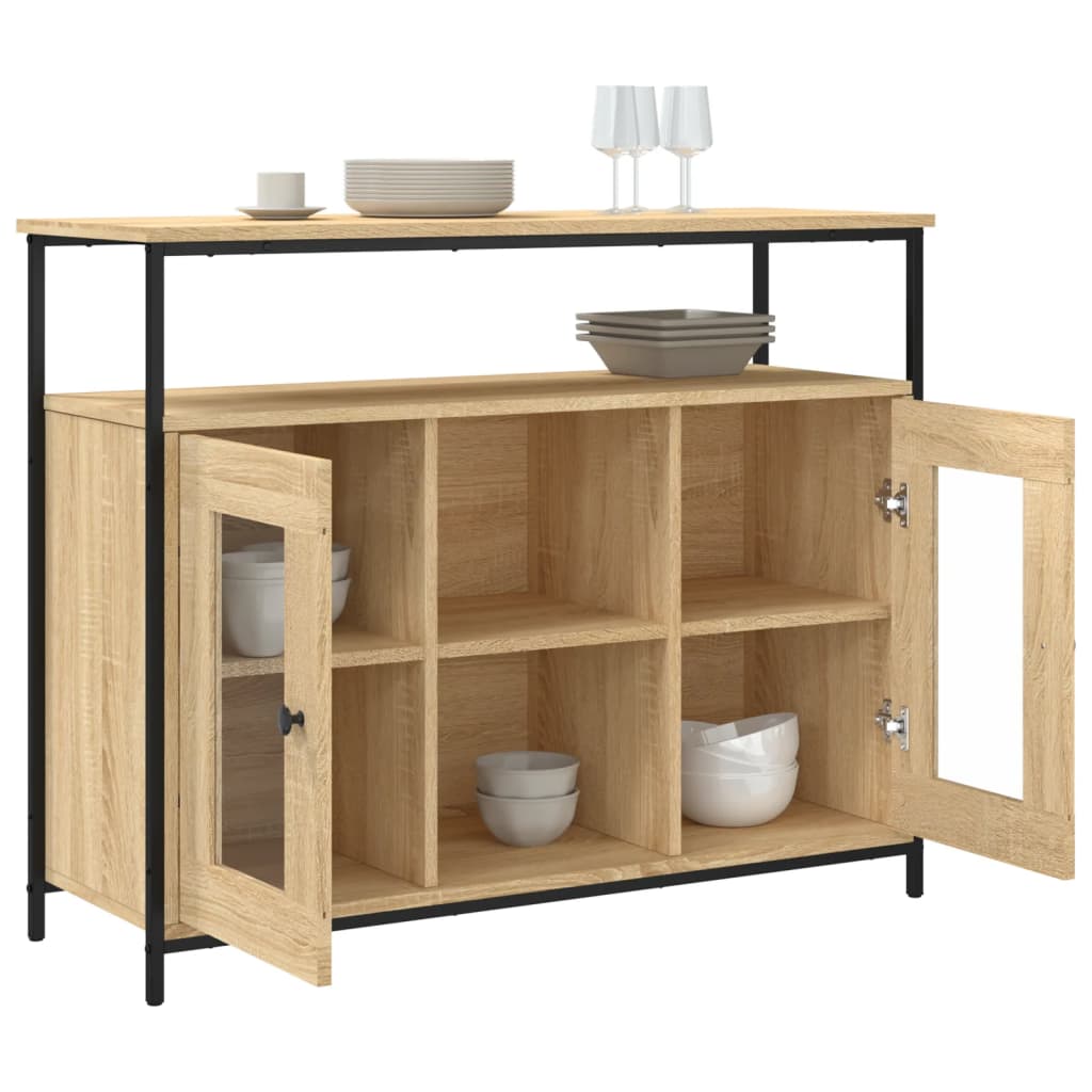 vidaXL Szafka, dąb sonoma, 100x35x80 cm, materiał drewnopochodny