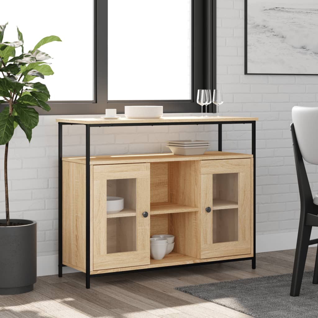 vidaXL Szafka, dąb sonoma, 100x35x80 cm, materiał drewnopochodny