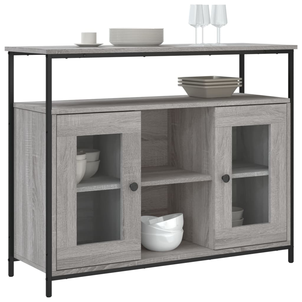 vidaXL Szafka, szary dąb sonoma, 100x35x80 cm, materiał drewnopochodny