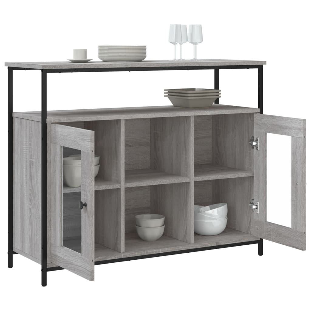 vidaXL Szafka, szary dąb sonoma, 100x35x80 cm, materiał drewnopochodny