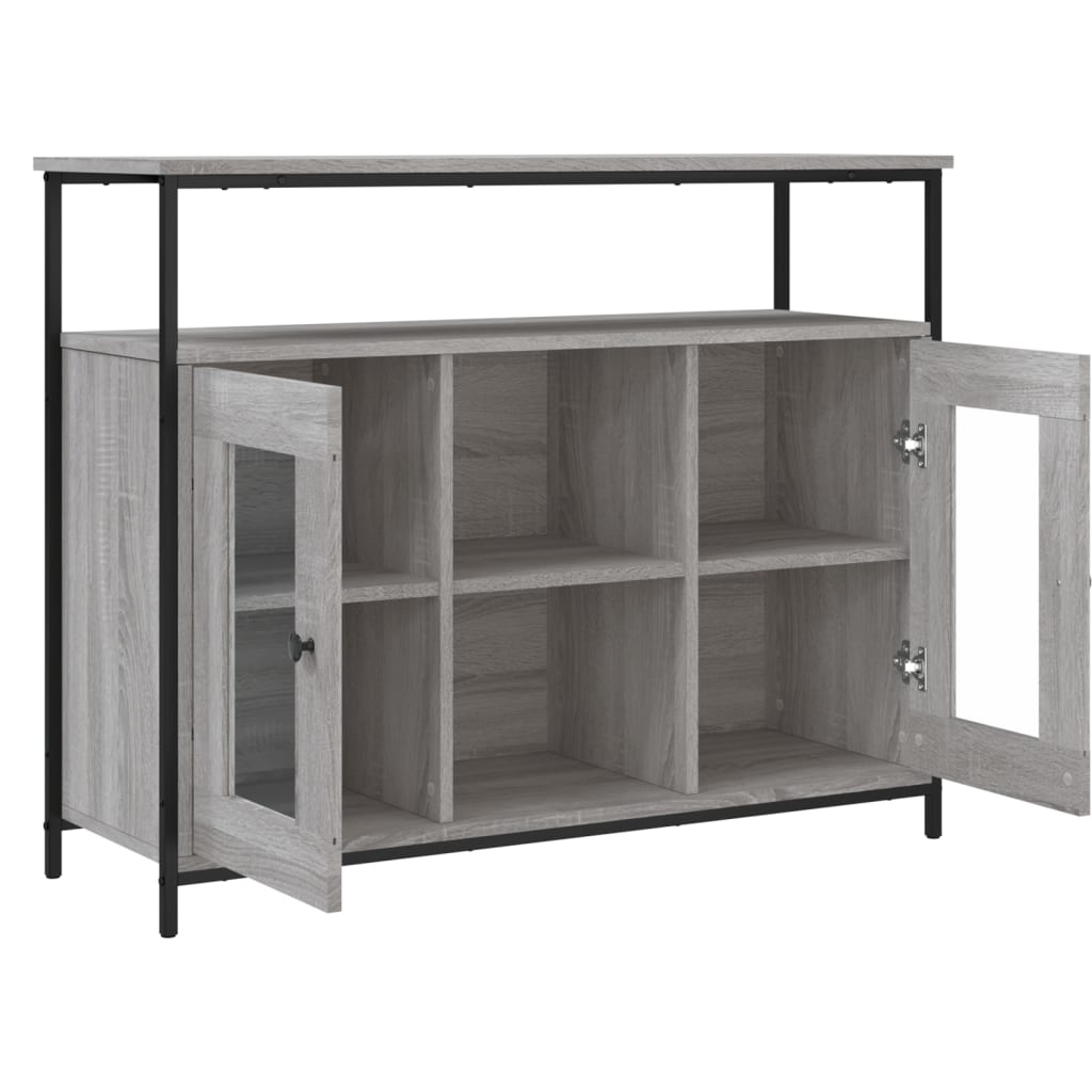 vidaXL Szafka, szary dąb sonoma, 100x35x80 cm, materiał drewnopochodny