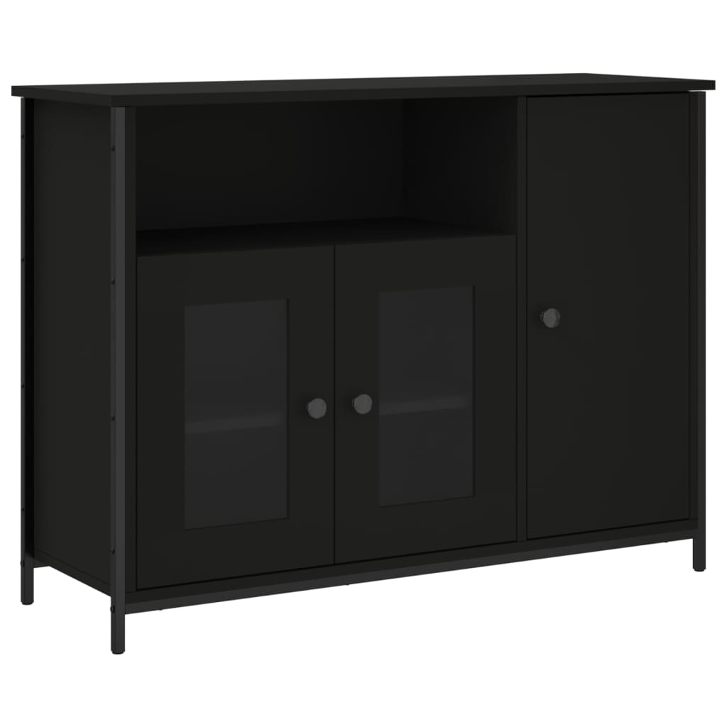 vidaXL Szafka, czarna, 100x35x75 cm, materiał drewnopochodny
