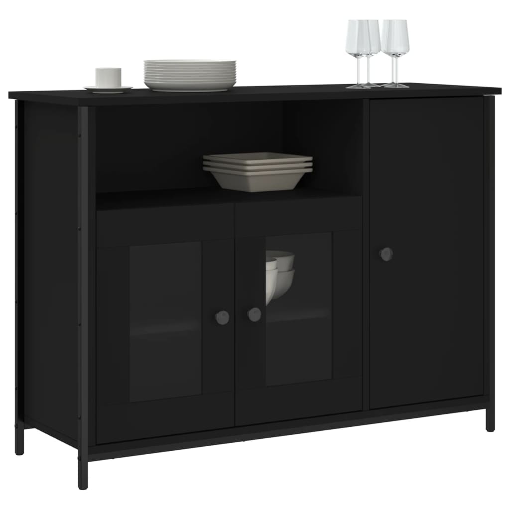 vidaXL Szafka, czarna, 100x35x75 cm, materiał drewnopochodny