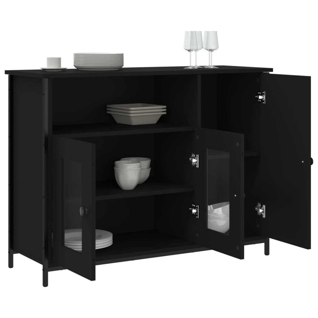 vidaXL Szafka, czarna, 100x35x75 cm, materiał drewnopochodny