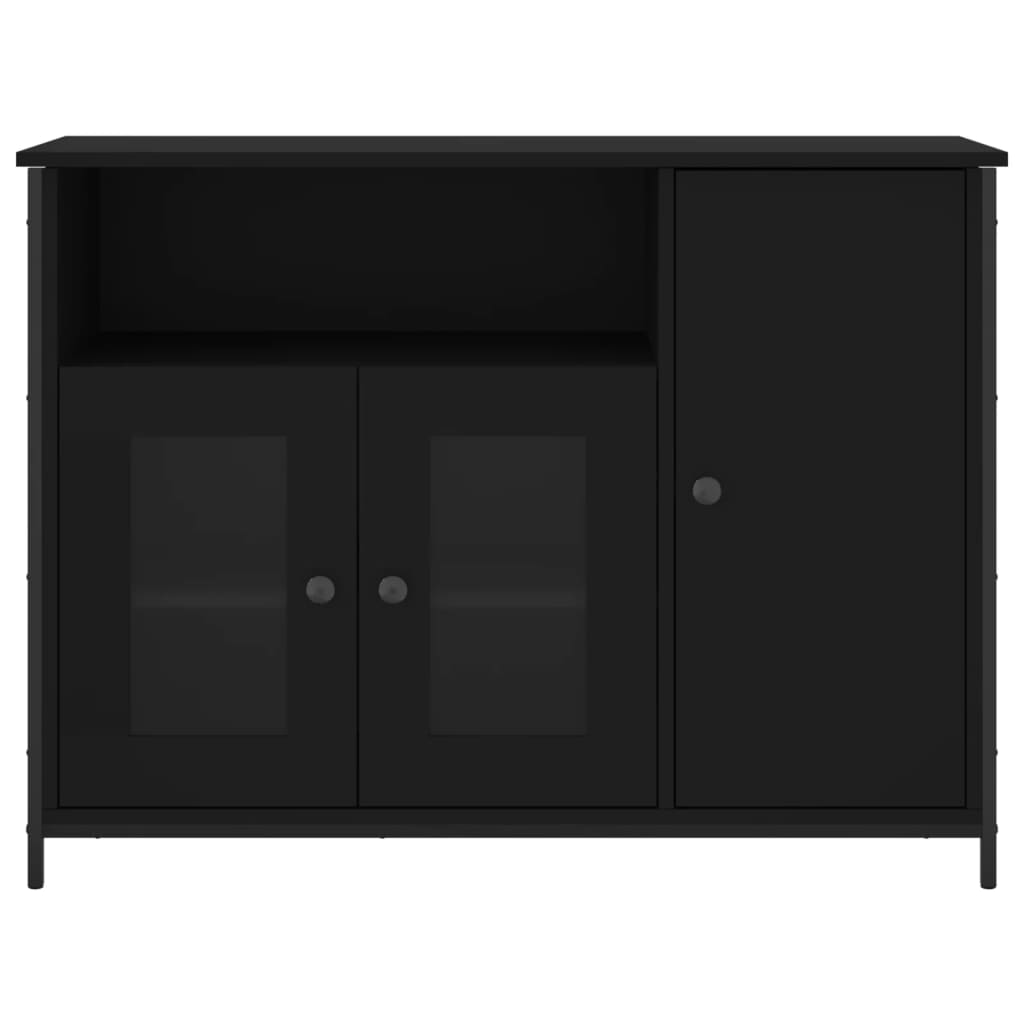 vidaXL Szafka, czarna, 100x35x75 cm, materiał drewnopochodny