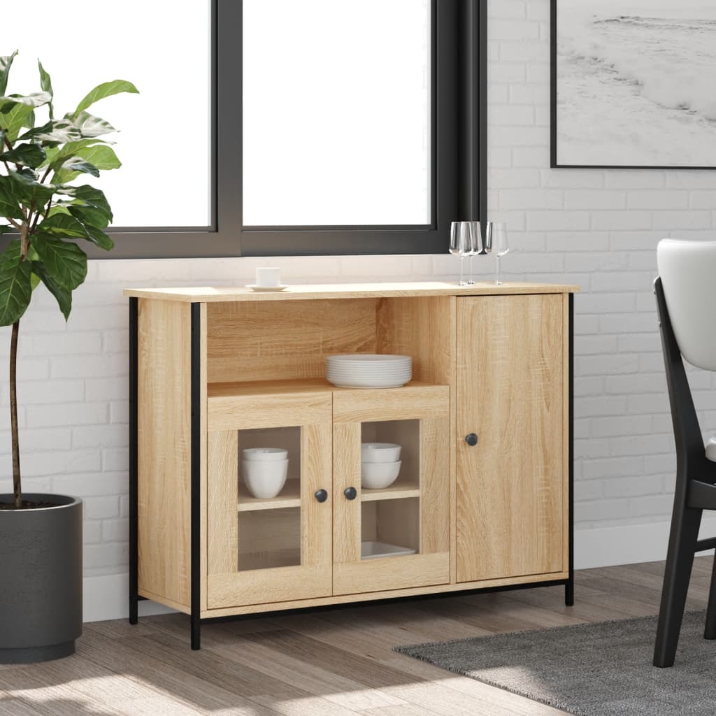 vidaXL Szafka, dąb sonoma, 100x35x75 cm, materiał drewnopochodny