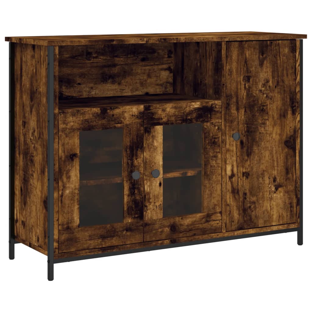 vidaXL Szafka, przydymiony dąb, 100x35x75 cm, materiał drewnopochodny