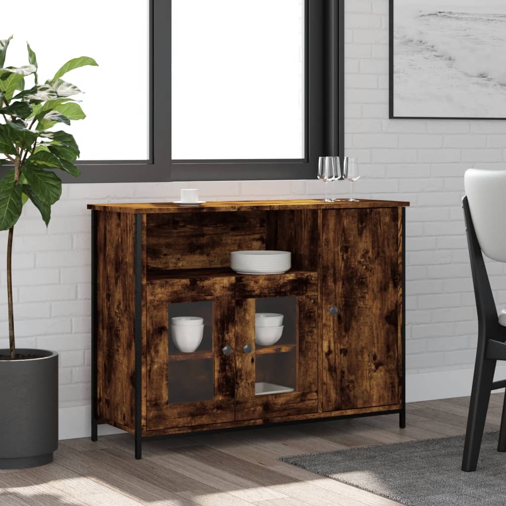 vidaXL Szafka, przydymiony dąb, 100x35x75 cm, materiał drewnopochodny