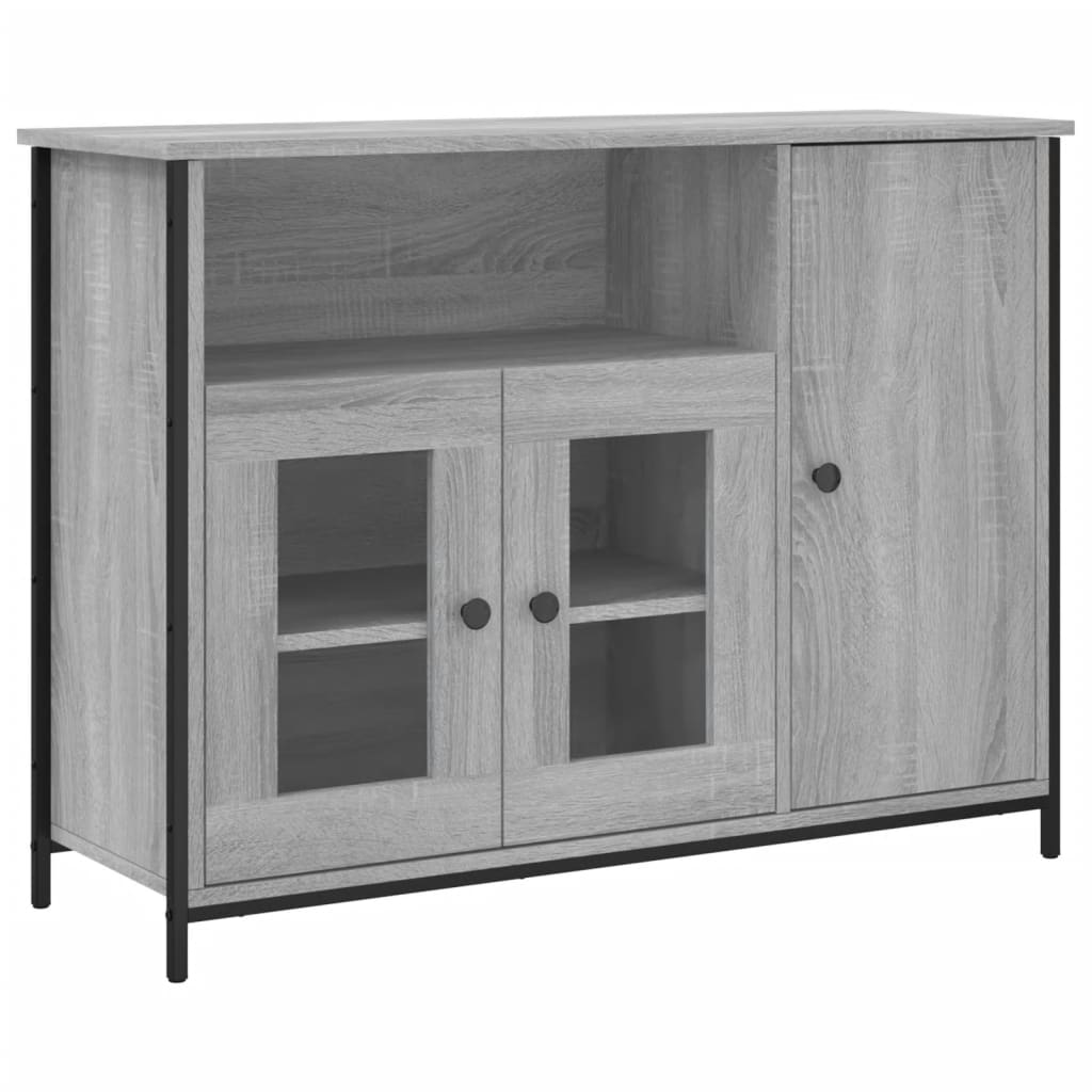 vidaXL Szafka, szary dąb sonoma, 100x35x75 cm, materiał drewnopochodny